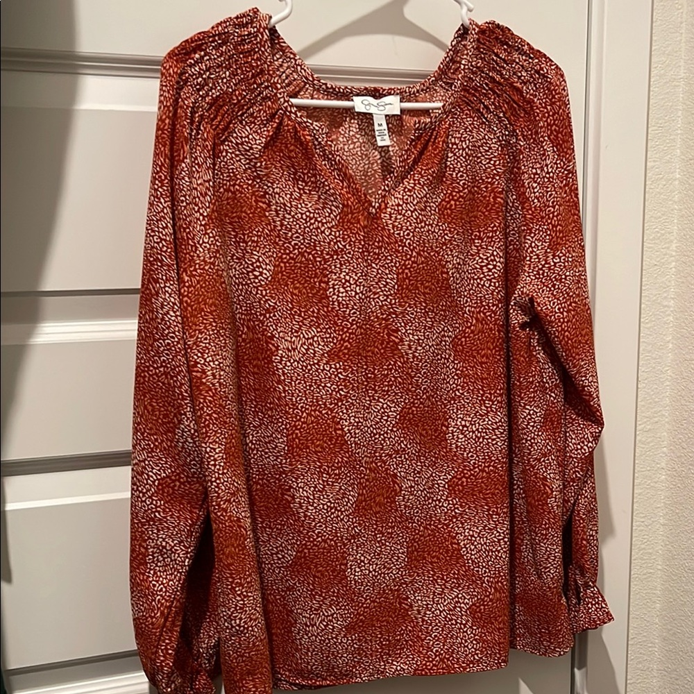 Women's Red Patterned Top